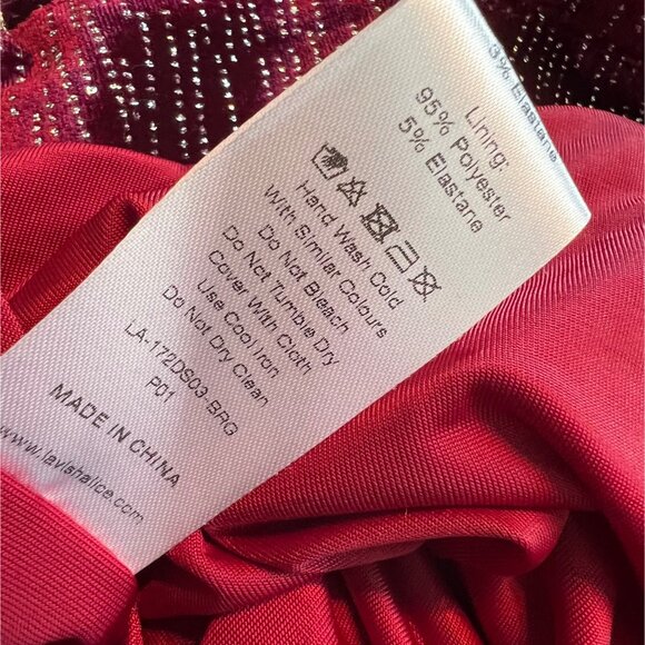 Lavish Alice Sparkly Maroon Cocktail Mini Dress Sz. 2 - Picture 9 of 13